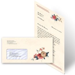 40-pc. Complete Motif Letter Paper-Set FLOWER MAIL