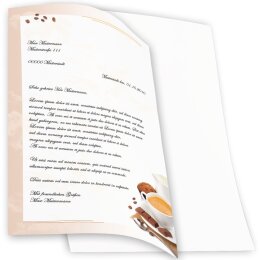 20 fogli di carta da lettera decorati Cibo & Bevande CAFFÈ CON LATTE DIN A4 - Paper-Media