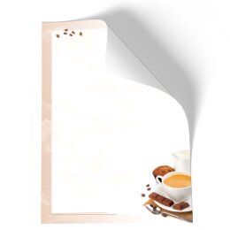 Briefpapier - Motiv KAFFEE MIT MILCH | Essen & Trinken | Hochwertiges DIN A4 Briefpapier - 250 Blatt | 90 g/m² | einseitig bedruckt | Online bestellen!