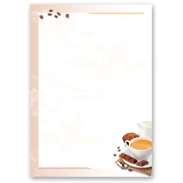 50 fogli di carta da lettera decorati CAFFÈ CON LATTE DIN A5