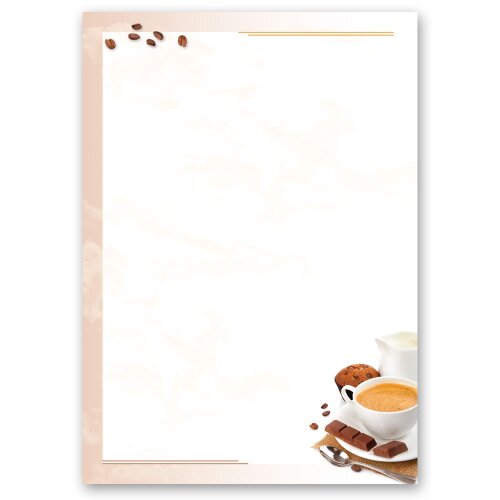 Motif Letter Paper! COFFEE WITH MILK 100 sheets DIN A6 Food & Drinks, Birthday, Paper-Media