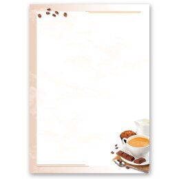 100 fogli di carta da lettera decorati CAFFÈ CON LATTE DIN A6 Cibo & Bevande, Compleanno, Paper-Media