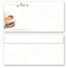 50 patterned envelopes COFFEE WITH MILK in standard DIN long format (windowless) Food & Drinks, Invitation, Paper-Media
