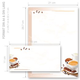 20-pc. Complete Motif Letter Paper-Set COFFEE WITH MILK