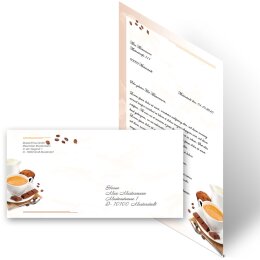 200-pc. Complete Motif Letter Paper-Set COFFEE WITH MILK