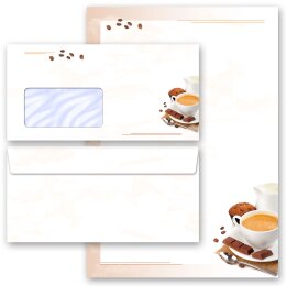 200-pc. Complete Motif Letter Paper-Set COFFEE WITH MILK Food & Drinks, Invitation, Paper-Media