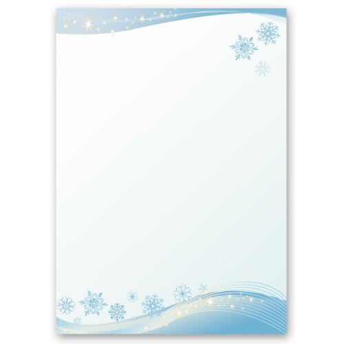 Eiskristalle Schnee Sterne Winter-5079 DIN A4 25 Blatt Motivpapier Briefpapier 