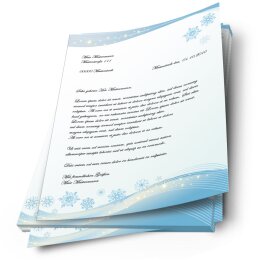 20 fogli di carta da lettera decorati Stagioni - Inverno FIOCCI DIN A4 - Paper-Media