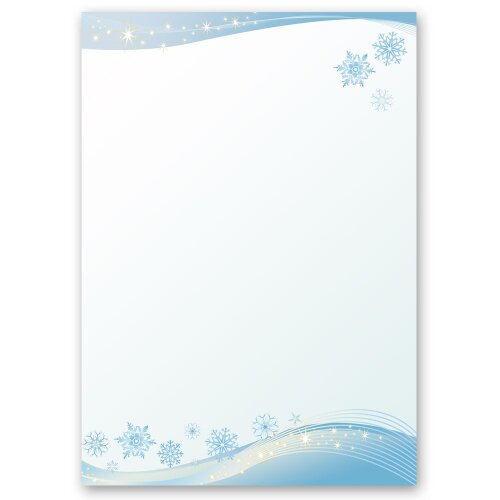 Briefpapier SCHNEEFLOCKEN - DIN A4 Format 100 Blatt