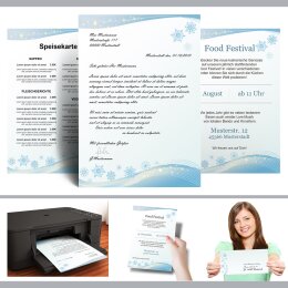 Briefpapier SCHNEEFLOCKEN - DIN A4 Format 100 Blatt