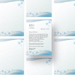 Papel de carta COPOS DE NIEVE - 100 Hojas formato DIN A4