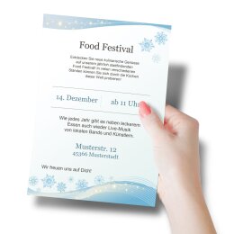 Papel de carta Estaciones - Invierno COPOS DE NIEVE - 50 Hojas formato DIN A5 - Paper-Media