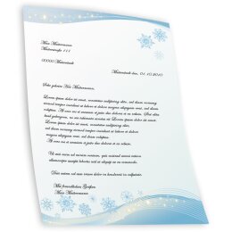 Papel de carta Estaciones - Invierno COPOS DE NIEVE - 50 Hojas formato DIN A5 - Paper-Media
