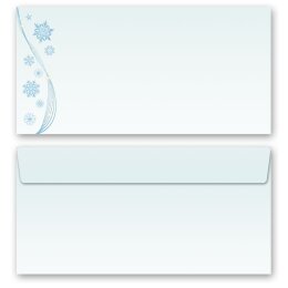 10 patterned envelopes SNOWFLAKES in standard DIN long...