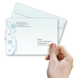 10 patterned envelopes SNOWFLAKES in C6 format (windowless)