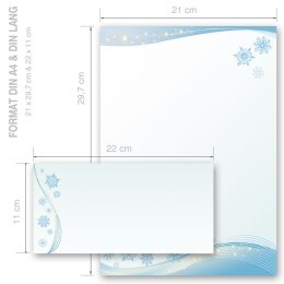 Motif Letter Paper-Sets SNOWFLAKES Winter motif