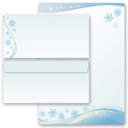 20-pc. Complete Motif Letter Paper-Set SNOWFLAKES