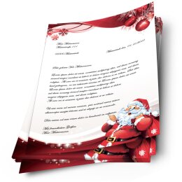20 fogli di carta da lettera decorati Natale LETTERA A BABBO NATALE DIN A4 - Paper-Media