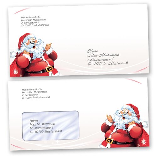 LETTER TO SANTA CLAUS Briefumschläge Christmas envelopes "CLASSIC" , DIN LONG & DIN C6, BUC-8347