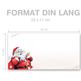 10 patterned envelopes LETTER TO SANTA CLAUS in standard DIN long format (windowless)