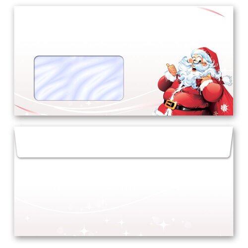 Motif envelopes Christmas, LETTER TO SANTA CLAUS 10 envelopes - DIN LONG (220x110 mm) | Self-adhesive | Order online! | Paper-Media