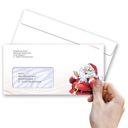 LETTRE AU PÈRE NOËL  Briefumschläge Enveloppes de Noël CLASSIC 10 enveloppes, 10 enveloppes (avec fenêtre), DIN LANG (220x110 mm), DLMF-8347-10