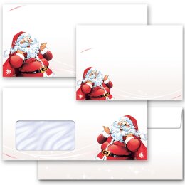 50 patterned envelopes LETTER TO SANTA CLAUS in standard DIN long format (with windows)