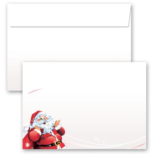 Sobres de adorno Navidad, CARTA A PAPÁ NOEL 10 sobres - DIN C6 (162x114 mm) | Auto-adhesivo | Orden en línea! | Paper-Media