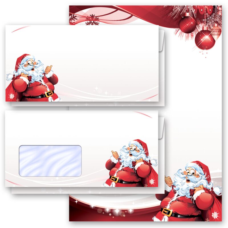 Carte Double, Verte, Voeux, Noël, Motf Père Noël Découpé En Ombres