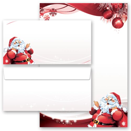 20-pc. Complete Motif Letter Paper-Set LETTER TO SANTA CLAUS Christmas, St Nicholas, Paper-Media