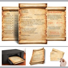 Papel de carta Antiguo & Historia PERGAMINO - 50 Hojas formato DIN A5 - Paper-Media