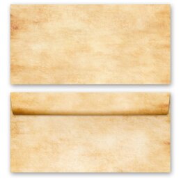 10 patterned envelopes PARCHMENT in standard DIN long format (windowless) Antique & History, Old Paper Old Style, Paper-Media