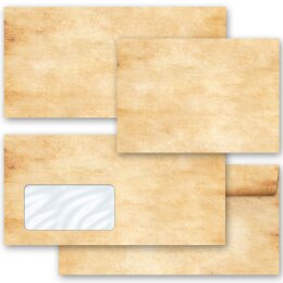 10 patterned envelopes PARCHMENT in C6 format (windowless)