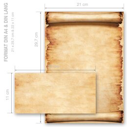 100-pc. Complete Motif Letter Paper-Set PARCHMENT