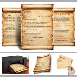 40-pc. Complete Motif Letter Paper-Set PARCHMENT