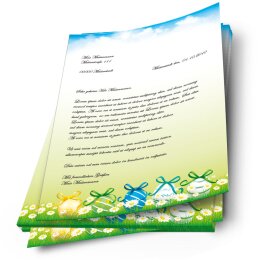 Papel de carta JARDÍN DE PASCUA  Papelería de Pascua