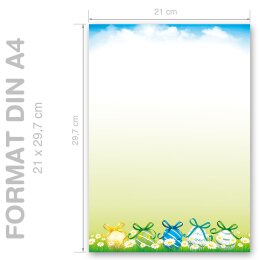 JARDÍN DE PASCUA  Briefpapier Papelería de Pascua CLASSIC 20 hojas de papelería, DIN A4 (210x297 mm), A4C-8349-20