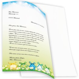 50 fogli di carta da lettera decorati GIARDINO DI PASQUA DIN A4