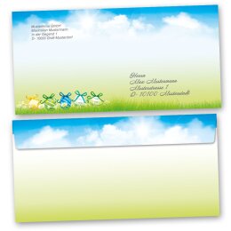 Motiv-Briefumschläge Ostern, OSTERGARTEN 10 Briefumschläge (ohne Fenster) - DIN LANG (220x110 mm) | selbstklebend | Online bestellen! | Paper-Media