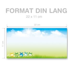 10 enveloppes à motifs au format DIN LONG - JARDIN DE PÂQUES (sans fenêtre)