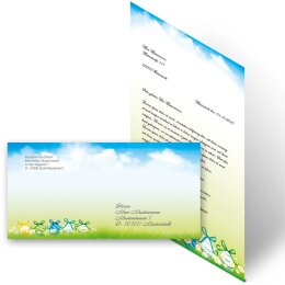 100-pc. Complete Motif Letter Paper-Set EASTER GARDEN