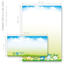 Briefpapier Set OSTERGARTEN - 100-tlg. DL (ohne Fenster)