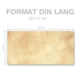 50 enveloppes à motifs au format DIN LONG - ANTIQUE (sans fenêtre)
