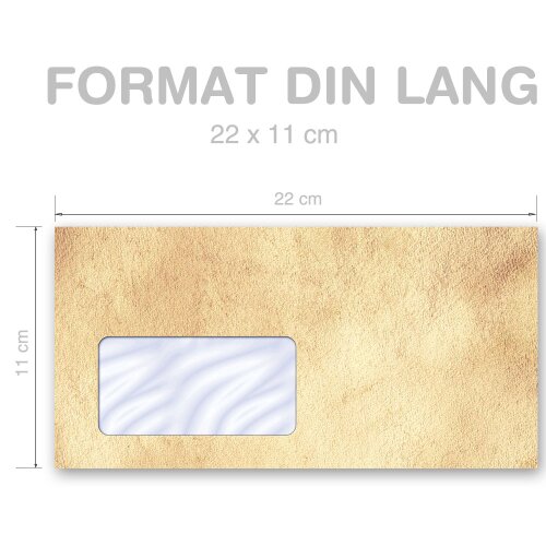 Briefumschläge ANTIK - 10 Stück DIN LANG (mit Fenster)