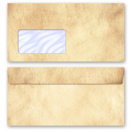 50 patterned envelopes ANTIQUE in standard DIN long format (with windows)