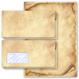 40-tlg Motivpapier Komplett-Set ANTIK 20 Blatt Briefpapier 20 passende Briefumschläge DIN LANG ohne Fenster 