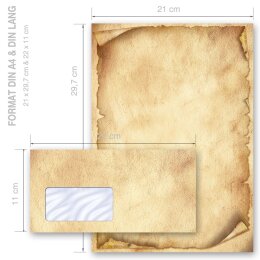 200-pc. Complete Motif Letter Paper-Set ANTIQUE