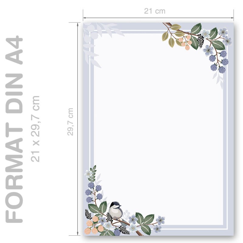 Buy Stationery Paper Online | SPRING BRANCHES | 50 sheets DIN A4