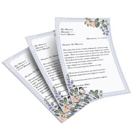 100 fogli di carta da lettera decorati RAMI DI PRIMAVERA DIN A5