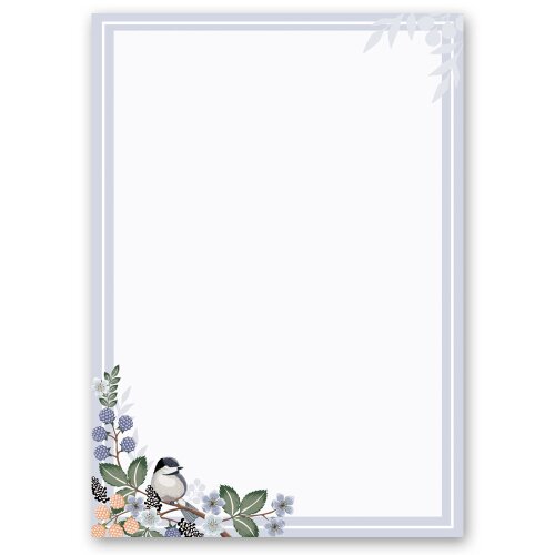 Briefpapier FRÜHLINGSZWEIGE - DIN A6 Format 100 Blatt Tierwelt, Jahreszeiten - Frühling, Frühlingsmotiv, Paper-Media